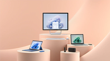 Surface devices with light orange background