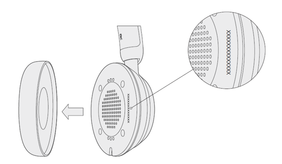 Microsoft Modern USB Headset with ear pad removed