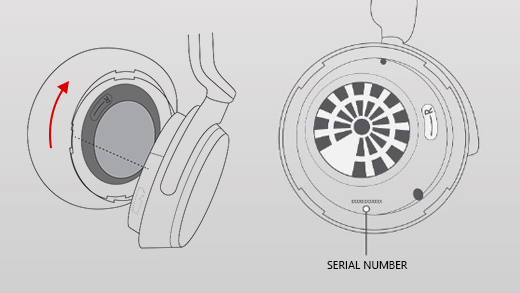 An image showing how to remove the right earmuff of the Surface Headphones.
