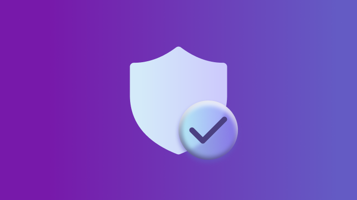shield with checkmark on purple background