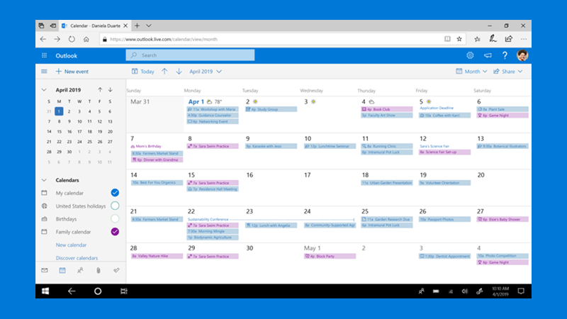 Use Outlook's new calendar features to stay up to date.