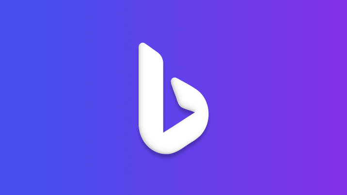 Bing logo on purple background