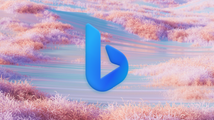 Logo for Bing over a landscape