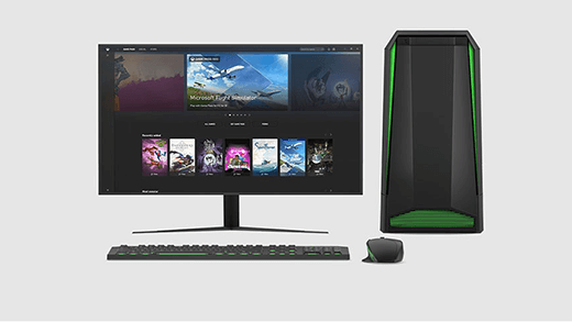 Desktop gaming console and monitor